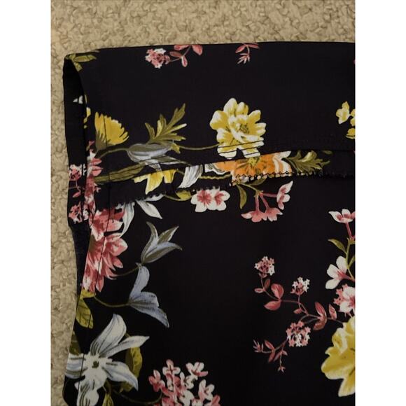 LOFT Women’s Size S Mixed Media Blouse Black Floral - Picture 5 of 6